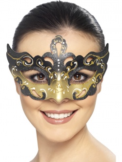 Benátská maska - zlato-černá