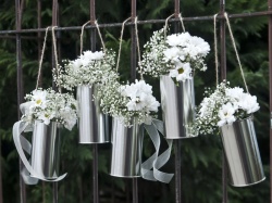 Závěsné plechovky - stříbrné - 5ks