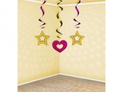 Závěsné spirály se vzorem srdce a hvězdy